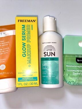 Summer skincare bundle: B&BW After Sun Aloe Gel, Freeman, Ren, Hand sanitizer